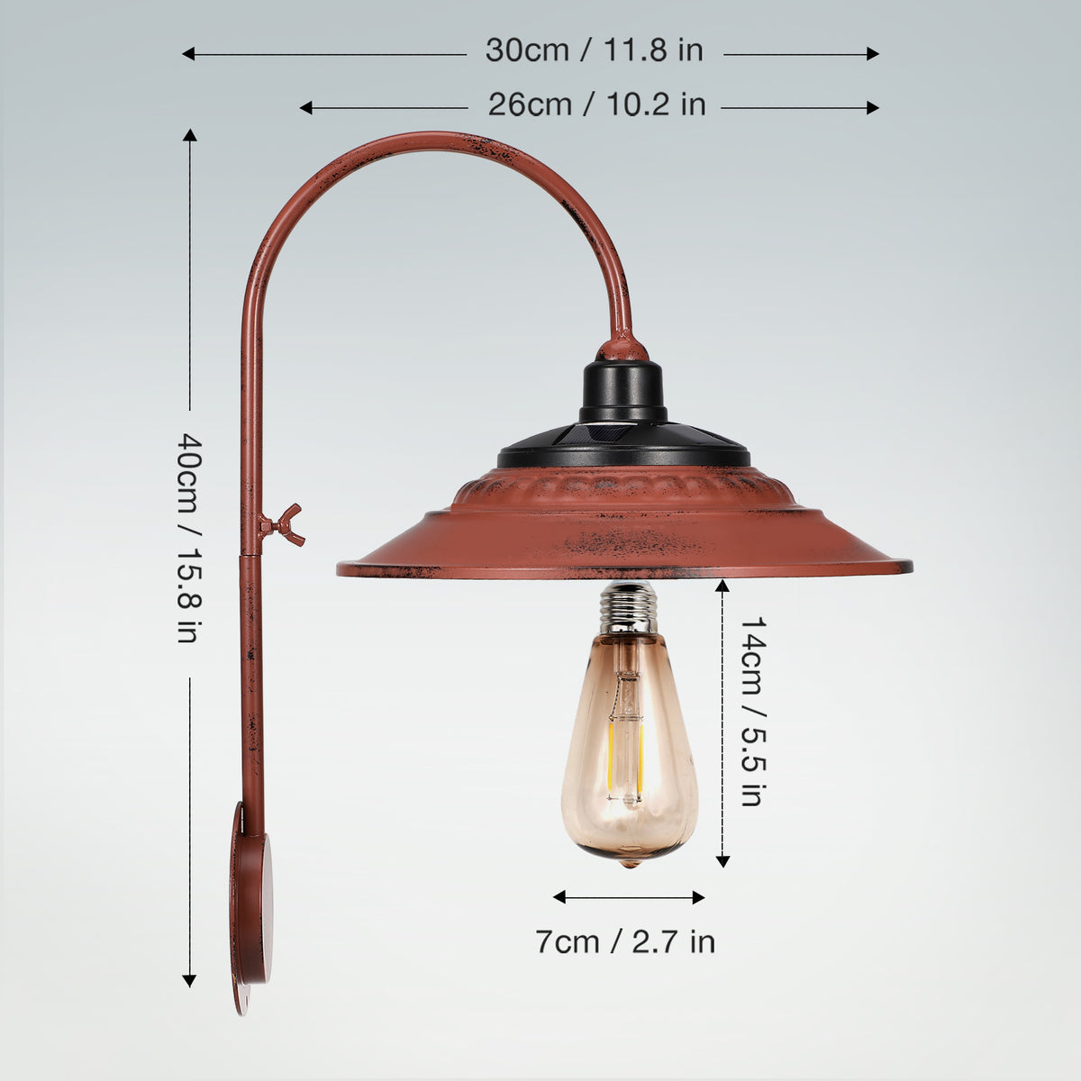 Red Solar Barn Lights for Outside, 2PCS Waterproof Solar Wall Light Fi ...