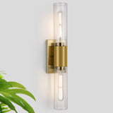 LIBOZMKO Bathroom Sconces Wall Lighting, 21" Bathroom Vanity Light Fixtures 2-Light Gold Vanity Light with Clear Shade Modern Wall Sconce for Mirror Living Room Bedroom Hallway E26 T10 Bulbs