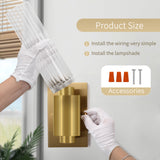XIFEINIU Wall Sconces Set of Two - Gold Bathroom Sconces Wall Lighting with Threaded Glass Wall Lighting Fixtures Mounted Lamps for Bedroom, Bathroom, Living Room, Hallway (Gold Water Pattern)