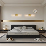 XIFEINIU Wall Sconces Set of Two - Gold Bathroom Sconces Wall Lighting with Clear Glass Wall Lighting Fixtures Mounted Lamps for Bedroom, Bathroom, Living Room, Hallway (Gold Clear)