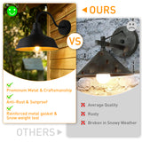 XIFEINIU 14.5" Dome Gooseneck Barn Light, Outdoor Anti-Rust&Waterproof Farmhouse Wall Sconce, Outdoor Wall Lanterns for Porch/Patio, E26 Base 100W Max(Black 2-Pack Exterior Lighting Fixtures)