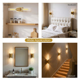 LIBOZMKO Wall Sconces Set of Two, Bathroom Sconces Wall Lighting with Clear Glass Shade 2-Light Bathroom Light Fixtures Modern Gold Vanity Light for Bedroom Bedroom Washroom Hallway Living Room