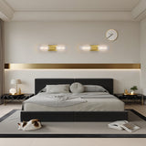 XIFEINIU Wall Sconces Set of Two - Gold Bathroom Sconces Wall Lighting with Threaded Glass Wall Lighting Fixtures Mounted Lamps for Bedroom, Bathroom, Living Room, Hallway (Gold Water Pattern)
