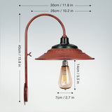Red Solar Barn Lights for Outside, 2PCS Waterproof Solar Wall Light Fixture, Rustic Vintage Metal Gooseneck Solar Wall Mount Lights with Gold Interior, for Outdoor Barn Shed Farmhouse Porch