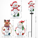 XIFEINIU Christmas Snowman Santa Deer Stake Lights with Star