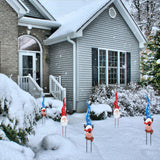 XIFEINIU Metal Christmas Yard Stakes Decor, 2PCS Santa Claus Reindeer Waterproof Garden Stake Decorative Welcome Sign for Outdoor Garden Yard Lawn Patio Pathway Winter Christmas Ornament Decorations
