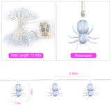 XIFEINIU Halloween Purple Spider String Lights with Remote Controller, 30 LEDs Battery Operated Waterproof Spider Lights with 8 Lighting Modes for Halloween Party Indoor Outdoor Garden Yard Decorations