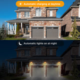 Solar Barn Lights Outdoor 2PCS, Wall Mount Farmhouse Gooseneck Rustic Vintage Black Barn Light, Waterproof Metal Wall Lights with Contrast Color Interior for Shed Patio Garden Porch Garage Entryway