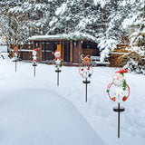 XIFEINIU Christmas Snowman Santa Deer Stake Lights with Star