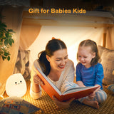 XIFEINIU LED Cat Night Light for Kids, Cute Nursery Color Changing Kids Night Light with Tap Control, Battery Powered Portable Squishy Silicone Soft Cat Lamp for Baby Girls Boys Toddler Children Bedroom (Cute)