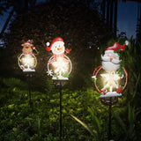 XIFEINIU Christmas Snowman Santa Deer Stake Lights with Star